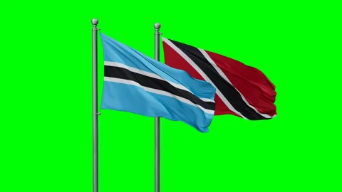 Trinidad and Botswana two flags Stock-Footage 294249255
