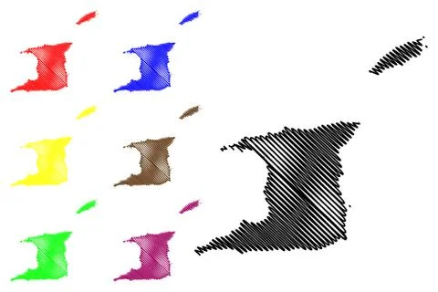 Trinidad and Tobago map vector Stock Illustration