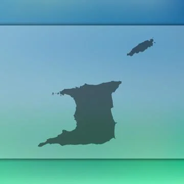 Trinidad and Tobago map. Vector silhouette of Trinidad and Tobago. Blurred backg Stock Illustration