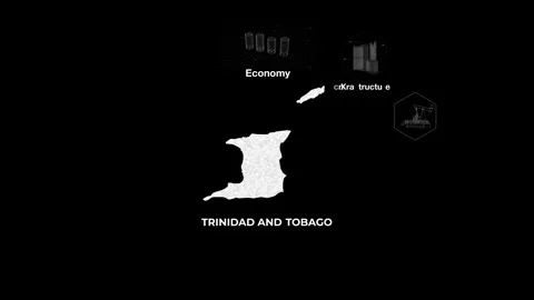 Trinidad and Tobago technology map with animated charts Stock Footage 340972309