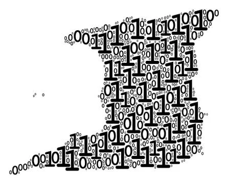 Trinidad Island Map Composition of Binary Digits 스톡 일러스트