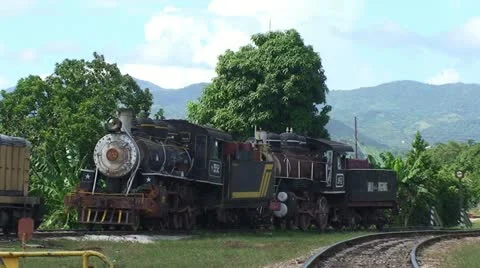 Trinidad, old steam train Stock Footage