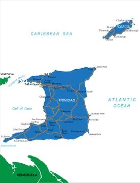 Trinidad &amp; Tobago map Stock Illustration