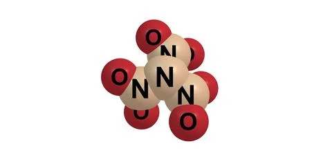 Trinitramide molecule isolated on white Stock Illustration