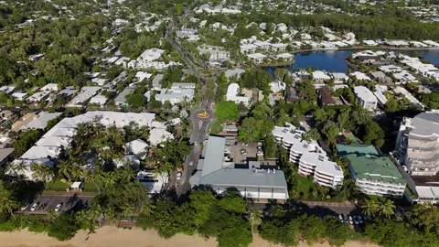 Trinity Beach, Cairns, Queensland: 4K Aerial Drone Footage Featuring Scenic Stock Footage 311144168