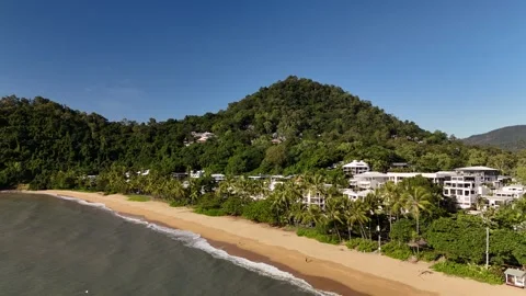 Trinity Beach, Cairns, Queensland: 4K Aerial Drone Footage Featuring Scenic Stock Footage 311144179