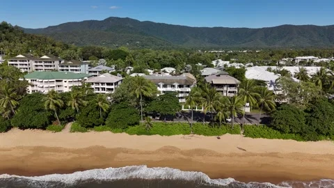 Trinity Beach, Cairns, Queensland: 4K Aerial Drone Footage Featuring Scenic Stock Footage 311421907