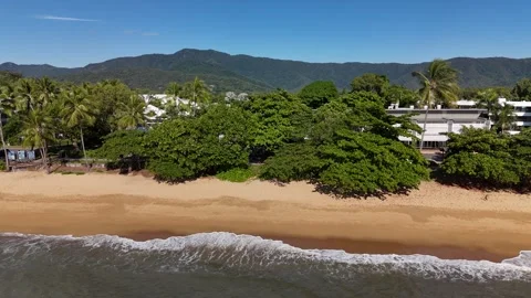 Trinity Beach, Cairns, Queensland: 4K Aerial Drone Footage Featuring Scenic Stock Footage 311421913