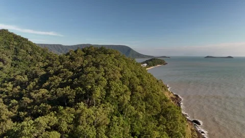 Trinity Beach, Cairns, Queensland: A view from Roci point, 4K Aerial Drone Stock Footage 311144134