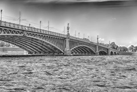 Trinity Bridge on the Neva River, St. Petersburg, Russia Stock-Fotos