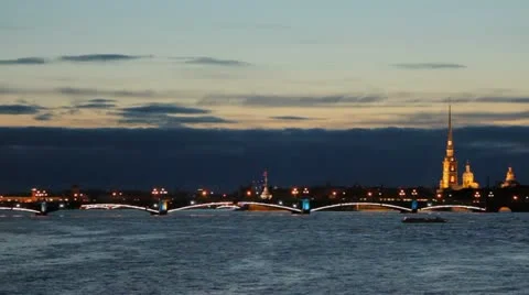 Trinity Bridge at night Stock Footage 11311771