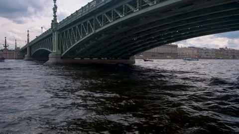Trinity Bridge over the Neva River in Saint Petersburg Stock Footage 304293908