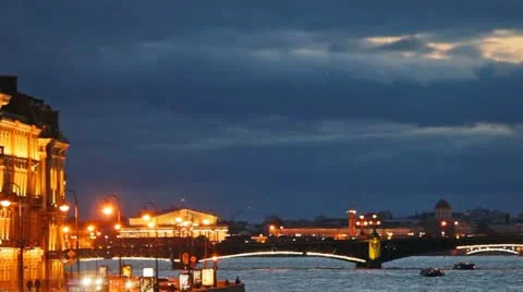 Trinity Bridge, Peter and Paul Fortress Stock Footage 11022685
