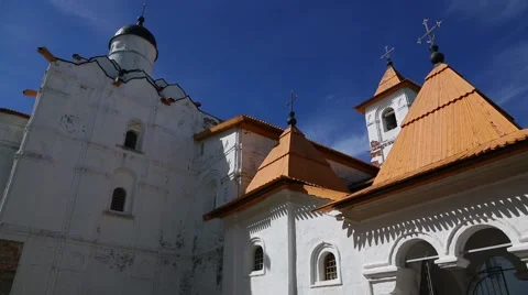 Trinity Cathedral in Holy Trinity Alexander Svirsky male monastery Stock Footage 67727780