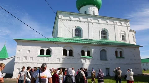 Trinity Cathedral in Holy Trinity Alexander Svirsky male monastery Stock Footage 67727797