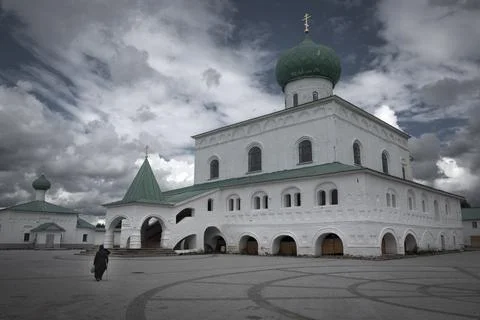 Trinity Cathedral in Holy Trinity Alexander Svirsky Monastery on Lake Roshins Фото