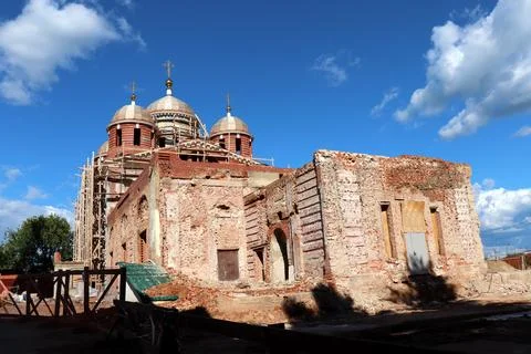 Trinity Cathedral, Holy Trinity Cathedral under restoration Stock Photos