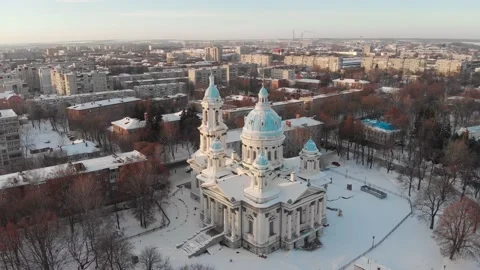 Trinity Cathedral in the winter Stock Footage 144411516