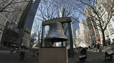 Trinity Church bell ground zero. Video stock 37293133