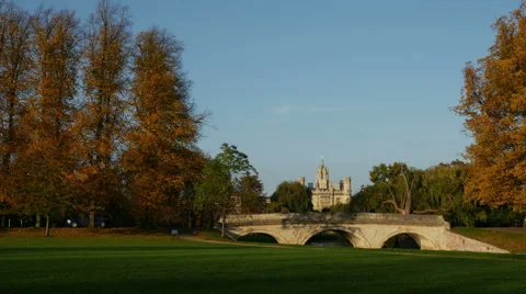 "Trinity College Bridge" "River Cam" Cambridge Stock Footage 56710209