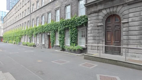 Trinity college campus building and scene in Dublin Ireland Stock Footage 311764377