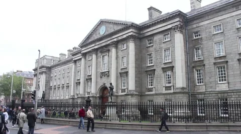 Trinity College, day, handheld - Dublin Stock Footage 48496468