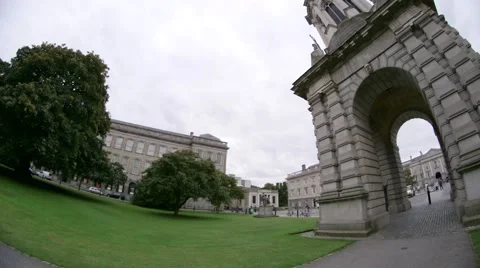 Trinity College Dublin, Ireland Library and Grounds Stock Footage 65049355