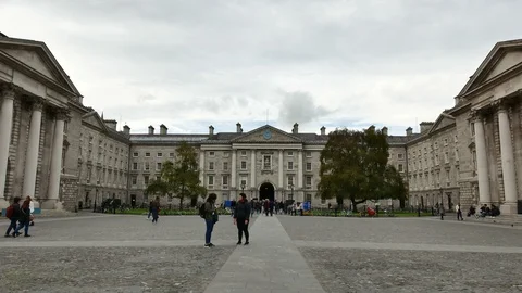 Trinity College Parliament Square Dublin Ireland Stock Footage 119044994