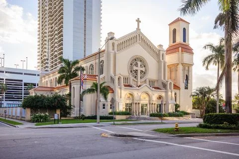 Trinity Episcopal Cathedral in Miami, Florida is the cathedral church of th.. Stock Photos