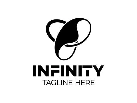 Trinity infinity logo vector. triple knot Loop logotype. endless logo, like r Stock Illustration