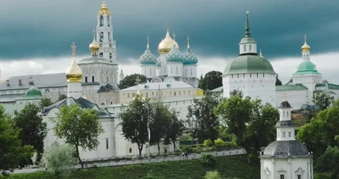 Trinity Lavra Of Saint Sergius In Sergiyev Posad City, Russia Stock Footage 135680828