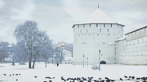 Trinity lavra of st. sergius. 3d animation Stock Footage 43828691