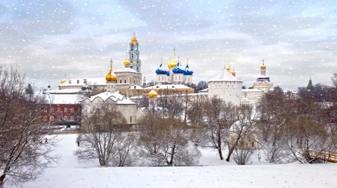 Trinity lavra of st. sergius. 3d animation Vídeos de archivo 43828786