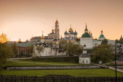 Trinity Lavra of St. Sergius at sunset Foto stock