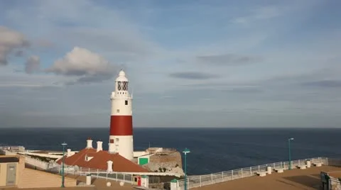 Trinity Lighthouse at Europa Point in Gibraltar Stock Footage 22325738