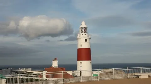 Trinity Lighthouse at Europa Point in Gibraltar 库存影片 22325790