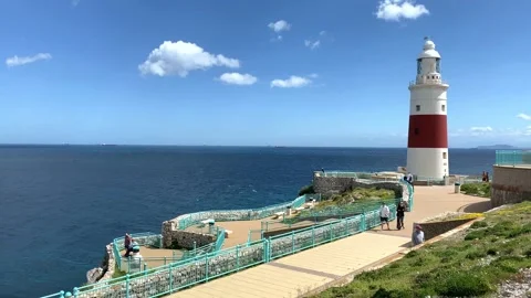 Trinity Lighthouse at Europa Point, Gibraltar. Stock Footage 309118515