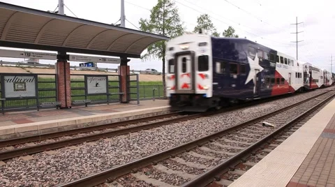 Trinity Railway Express in Dallas Stock-Footage 62493871