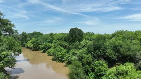 Trinity River after heavy rain Stock Footage 276970364