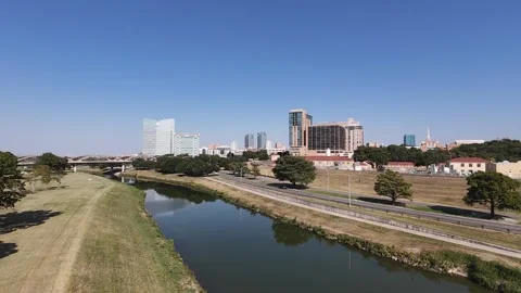 Trinity River - Downtown Fort Worth Stock Footage 287755970