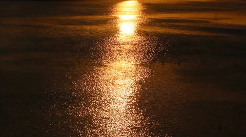 Trinity River Sunset reflections in water Video stock 51419254