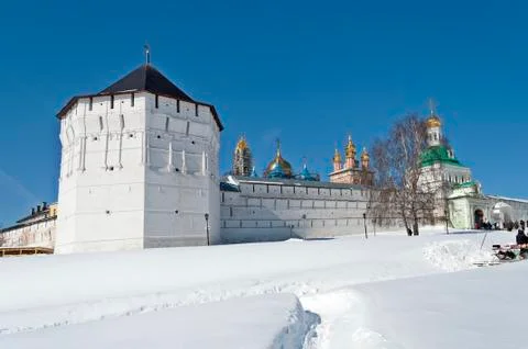 Trinity sergius lavra in winter time Foto stock