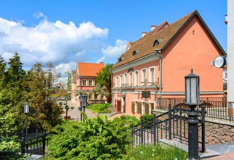 Trinity Suburb or Trinity Mountain. Minsk. Belarus. 08.25.2021. Multi-colored Stock Photos