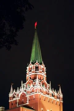 The Trinity Tower of Kremlin in red square, Moscow, Russia Stock Photos