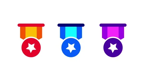 Trio of Achievement Medals Stock Footage 335637809