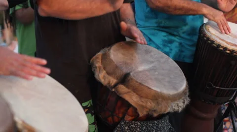 A trio of drummers Stock Footage 959687