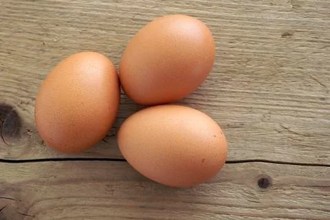 A trio of eggs Stock Photos