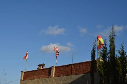 A trio of flags. 写真素材