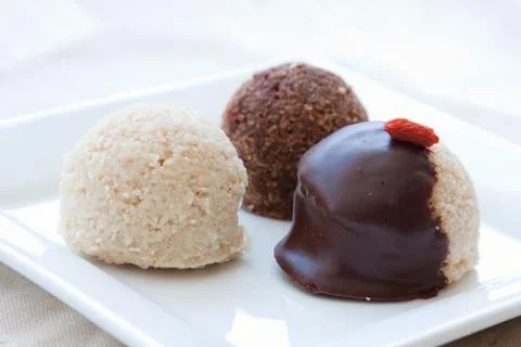 Trio of macaroons Stock Photos