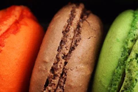 Trio of macaroons Stock Photos